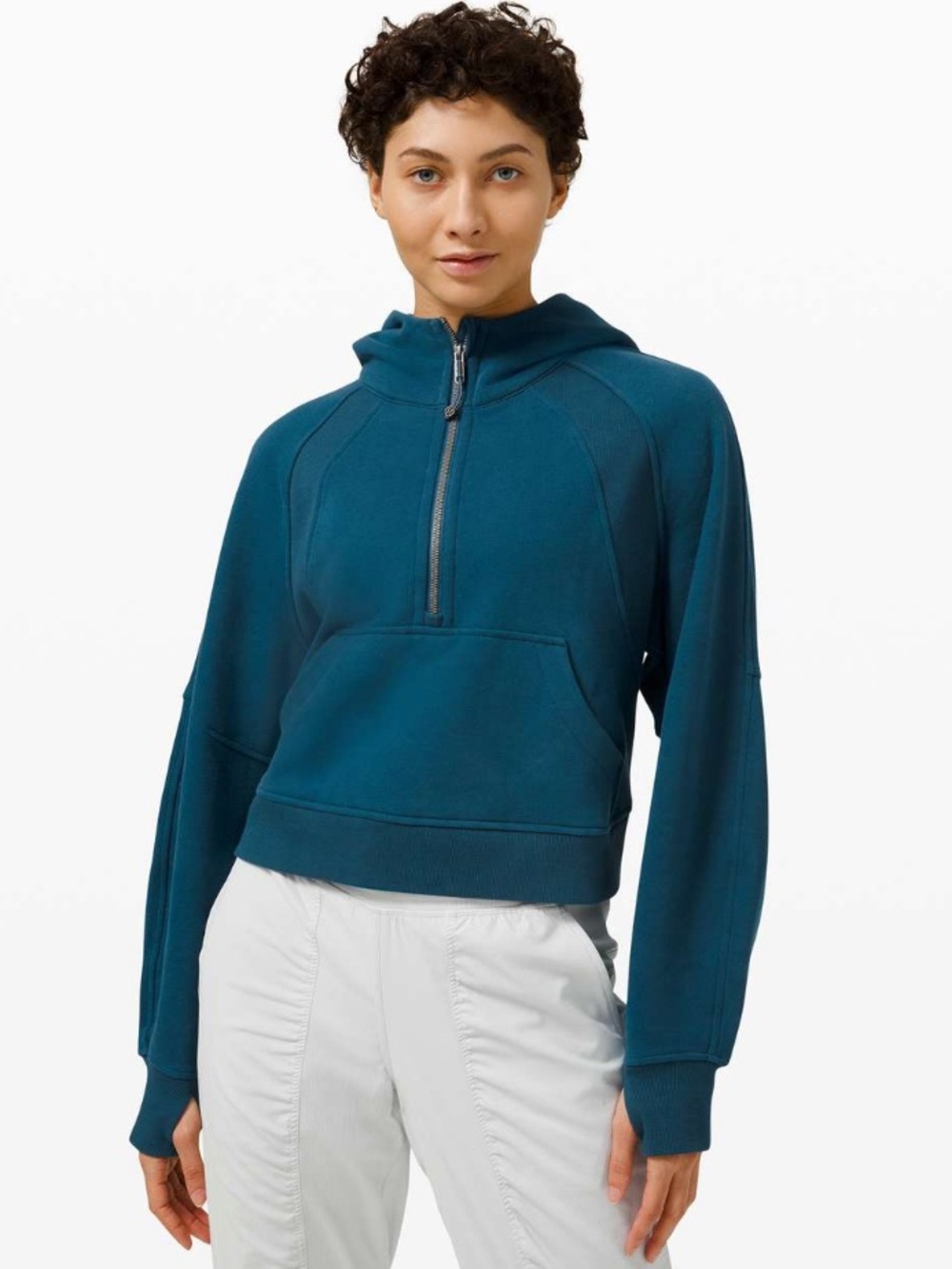 lululemon athletica Scuba Oversized 1/2 Zip Hoodie - Blue Borealis